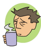 drinking coffee