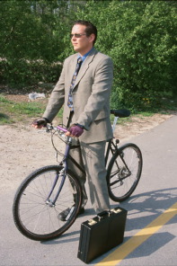 man on bike