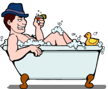 man in bathtub