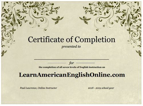 certificate of completion for 2018
