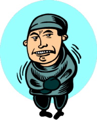 man shivering