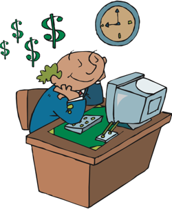 man at desk