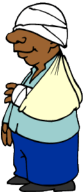 a man with bandages