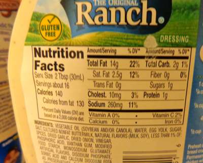 nutrition label