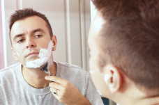man shaving