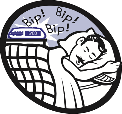 man waking up