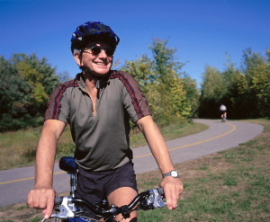 man riding a bike