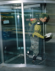through the door