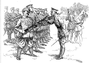 row of soldiers
