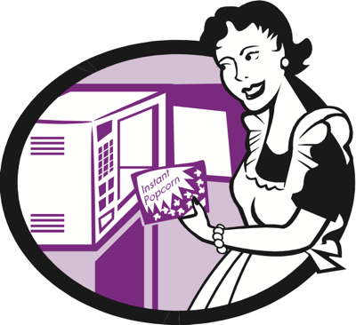 woman about to make popcorn