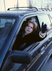 woman sitting in car